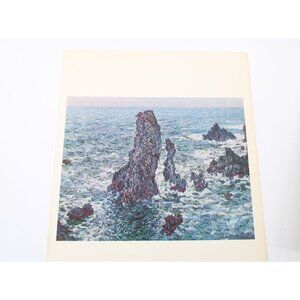 Claude Monet Print Rocs at Belle Ile Needles of Port Coton Vintage 93895